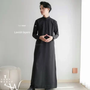 Premium Indonesian Thobe - Black